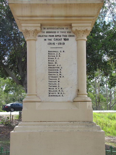 Apple Tree Creek War Memorial - Tourism Brisbane 1